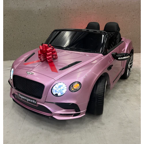 Bentley Continental 12V 2-persoons Kinderauto Metallic Roze