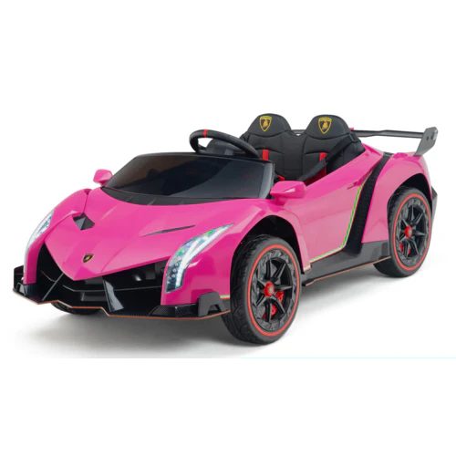 Lamborghini Veneno 12V 2 Persoons Elektrische Kinderauto Roze