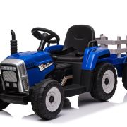 Trekker met aanhangwagen 12V Blauw