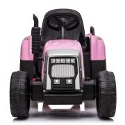 Trekker met aanhangwagen 12V Roze