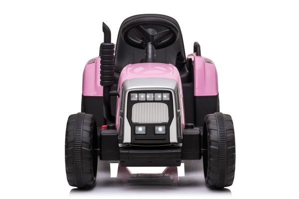 Trekker met aanhangwagen 12V Roze