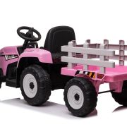 Trekker met aanhangwagen 12V Roze