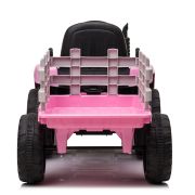 Trekker met aanhangwagen 12V Roze