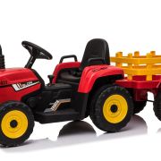 Trekker met aanhangwagen 12V Rood