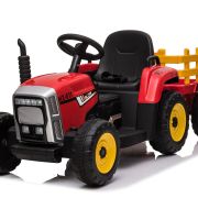 Trekker met aanhangwagen 12V Rood