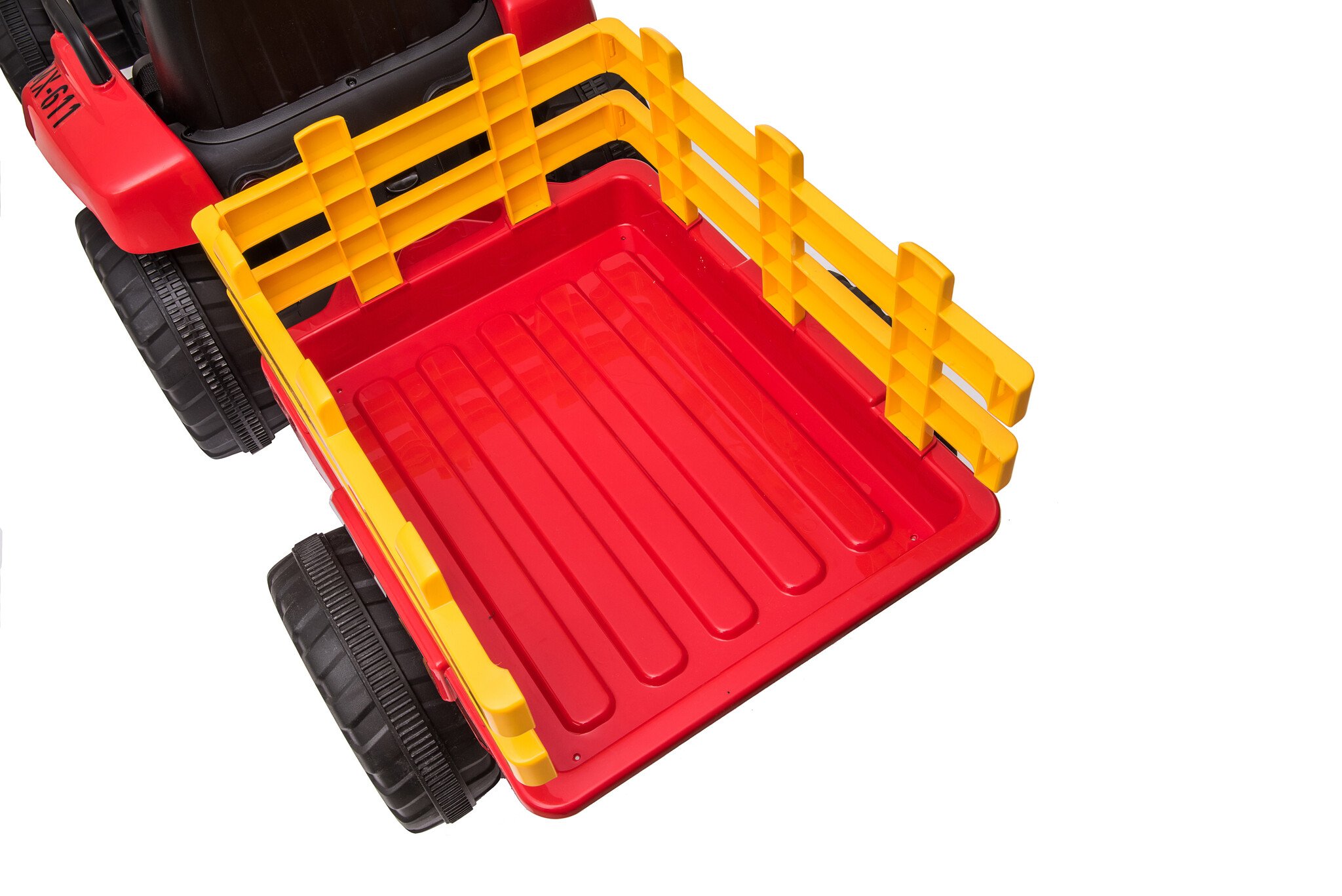 Trekker met aanhangwagen 12V Rood