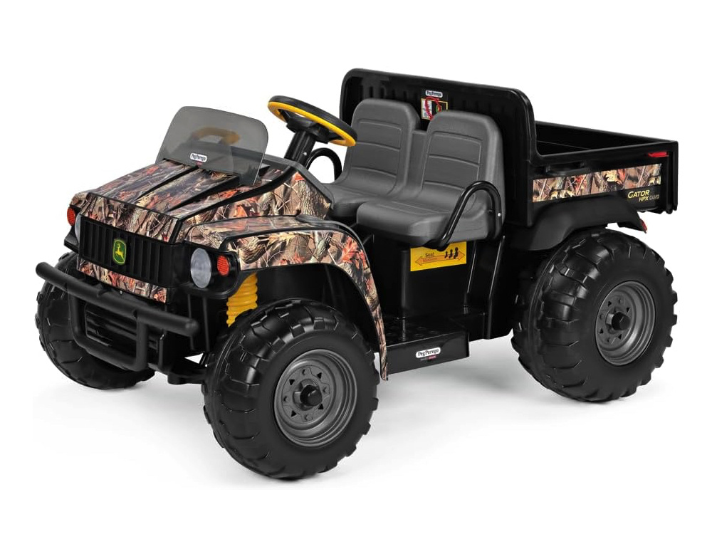 John Deere Gator HPX Camo 12 volt elektrische kindertractor tweezits