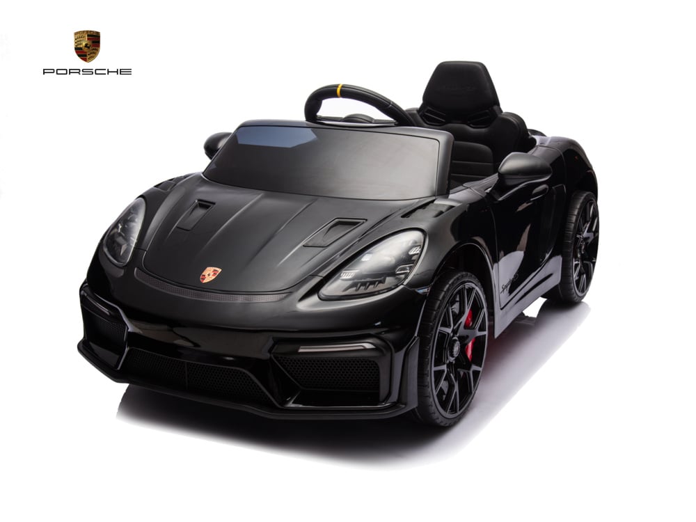 7215-black-0-1.jpg Porsche Spyder RS, 12 volt Lithium accu, rubberen banden, leder zitje en meer! - Afbeelding 1