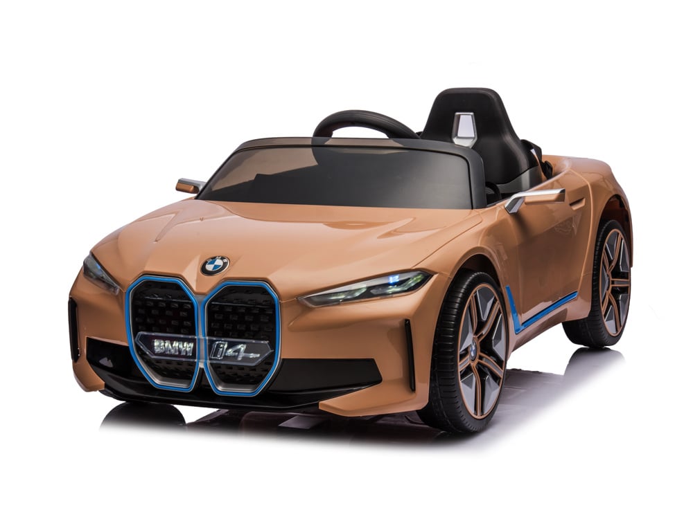 JE1009-bronze-0.jpg BMW i4, elektrische kinderauto, 12v, leren zitje, muziekmodule en meer! - Afbeelding 1