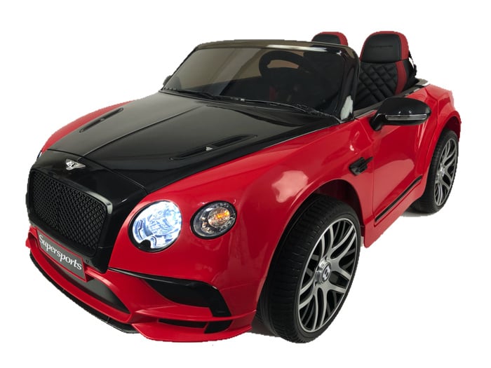 JE1155-red-0.jpg Bentley Supersports, 2 zitter elektrische kinderauto, rubberen banden en meer! - Afbeelding 1