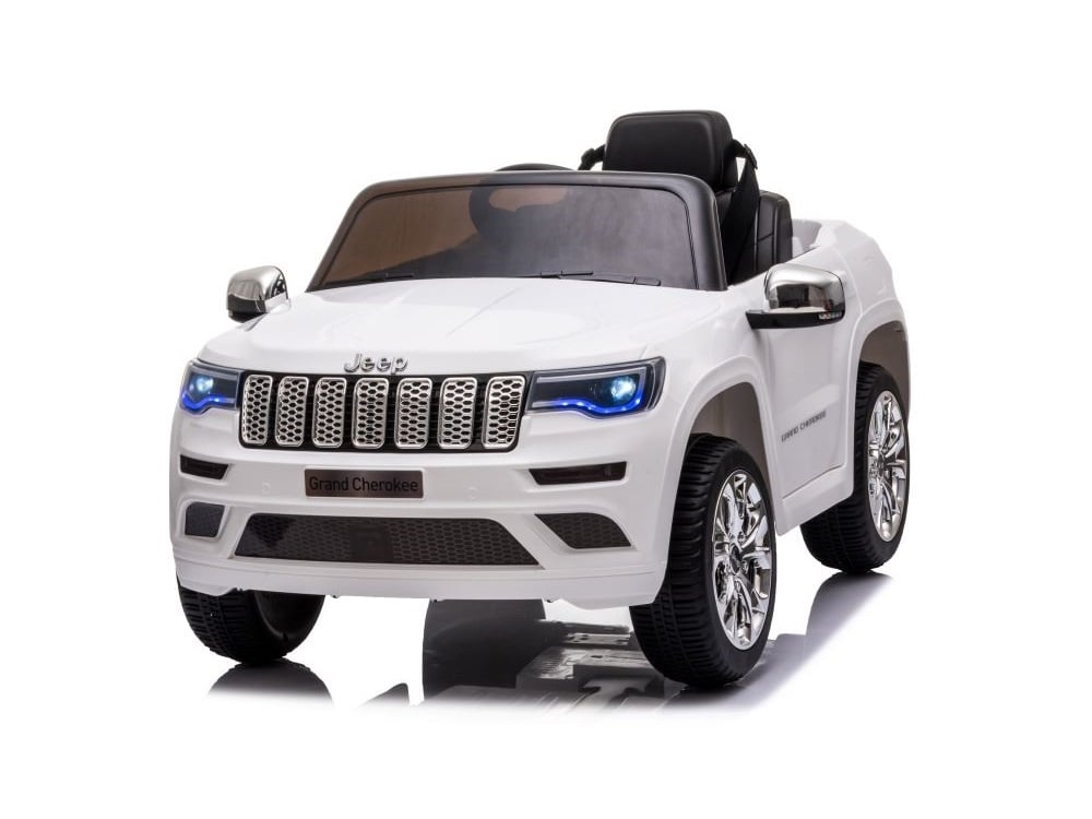 JJ2055-white-0.jpg Jeep Grand Cherokee, 12 volt elektrische kinderauto, Leder zitje en meer! - Afbeelding 1