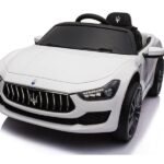 Maserati Ghibli, 12v elektrische kinderauto, rubberen banden, leder zitje.