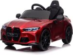BMW M4, 12 volt elektrische kinderauto, Leder zitje, Rubberen banden, Kinder Accu Auto!