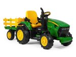 John Deere Kinder Tractor + Aanhanger, 2 X 12 Volt Motoren Met Afstandsbediening - Afbeelding 3