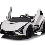 Lamborghini Sian, 2-Persoons 24 Volt Elektrische Kinderauto Met Rubberen Banden, Leder Zitje En Meer
