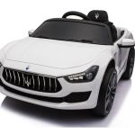 Maserati Ghibli, 12V Elektrische Kinderauto, Rubberen Banden, Leder Zitje.