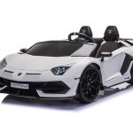 Lamborghini Aventador, 2-Persoons 24 Volt Elektrische Kinderauto Met Rubberen Banden, Leder Zitje!