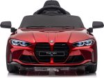 Bmw M4, 12 Volt Elektrische Kinderauto, Leder Zitje, Rubberen Banden, Kinder Accu Auto! - Afbeelding 2